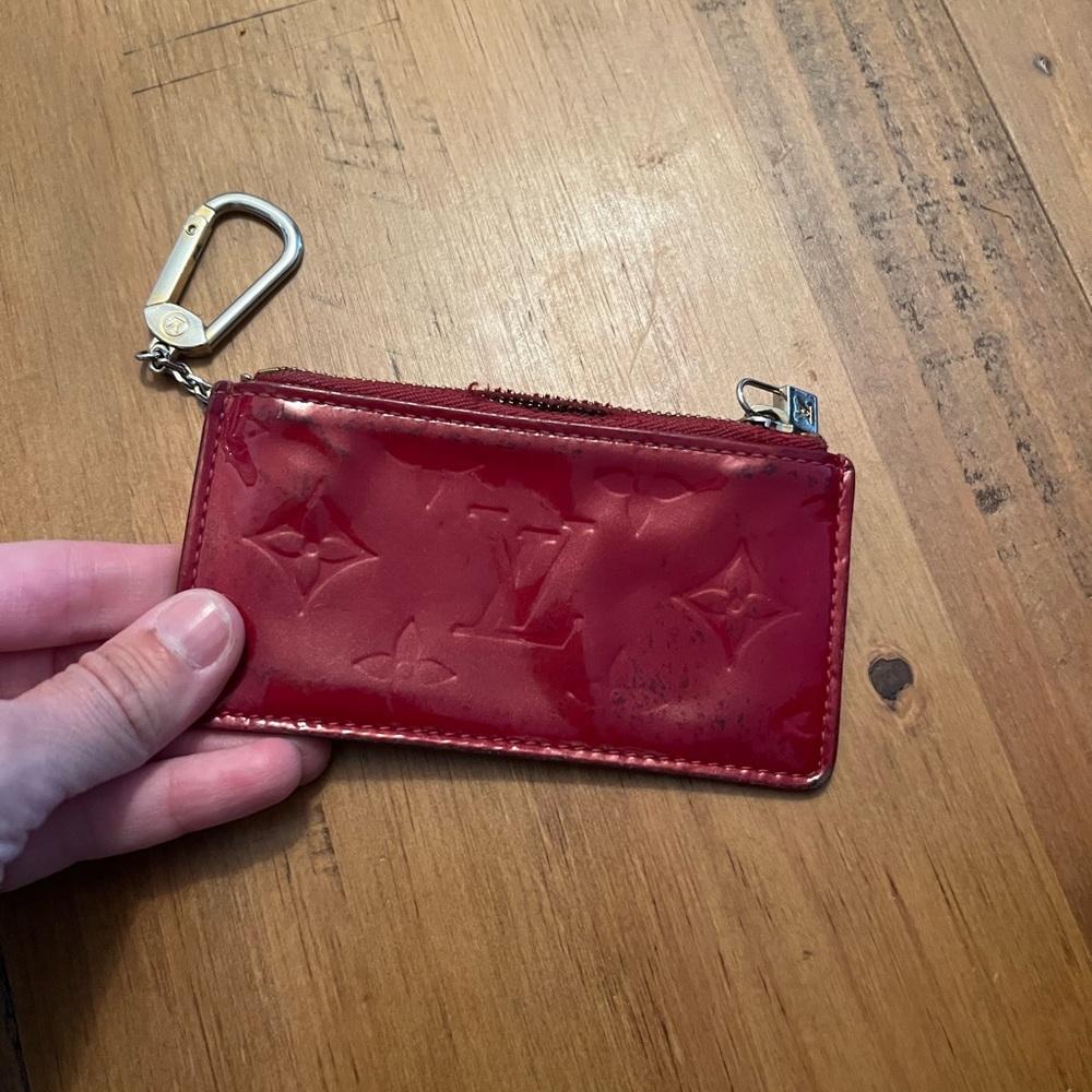 Louis Vuitton small zip coin purse in patent leather